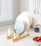 2-Pack Bamboo Dish Drying Rack, 5 Slots Kitchen Organizer Craft Show Display - Image 3