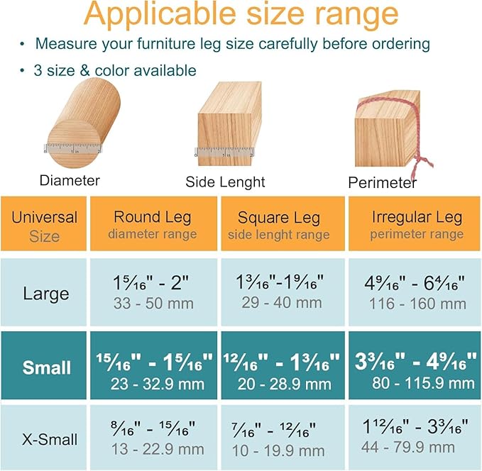16 Pcs Chair Leg Protectors for Hardwood Floors, Silicone Felt Furniture Leg - Image 2