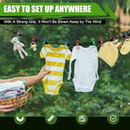 2 Pack Camping Clothesline Portable 12 Clothespins, Camping Accessories Travel - Image 5