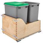 Rev-A-Shelf Pullout Trash Cans for Kitchen Cabinet, Dual 35 Qt Bins by Rev-A-Shelf