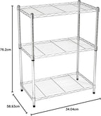 Amazon Basics 3-Shelf Adjustable Heavy Duty Steel Wire Rack Storage Shelving - Image 5