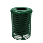 COATEDOUTDOORFURNITURE RFT-GRN Heavy Duty 32 Gallon Round Trash Receptacle by CoatedOutdoorFurniture