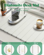 Dish Drying Mat, Diatomaceous Earth Absorbent Quick-Dry, Collapsible Stone - Image 3