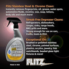 Flitz Stainless Steel & Chrome Clean - 32oz Bottle - Image 2
