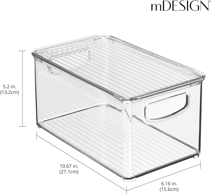 mDesign Plastic Deep Storage Bin Box Container - Image 4