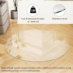 55" x 55" Round Glass Chair Mat, Heavy Duty Hard Floor Mat - Image 3