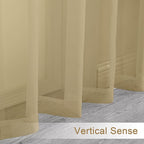 Chyhomenyc Gold Sheer Curtains 96 inches Long 2 Panels, Light Filtering Soft - Image 7