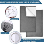 SEVENWELL 4pcs Jewelry Polishing Cleaning Cloth Large 10'' x 12'' - Image 2