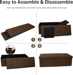 GLAXYFUR 43 Inches Folding Storage Ottoman Bench, Storage Chest, Footrest - Image 4