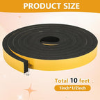 Weather Stripping Seal for Door Window, 10Feet High Density Foam Tape, - Image 2