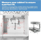 1 Pack 19IN Depth Under Sink Storage Organizer, Large 2-Tier Elegant Mesh Pull - Image 2