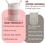 CLHMILY&Z 40L Laundry Basket Round Storage Rope Basket - Image 6