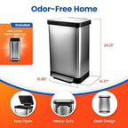 Hefty Stainless Steel Step Trash Cans - Image 4