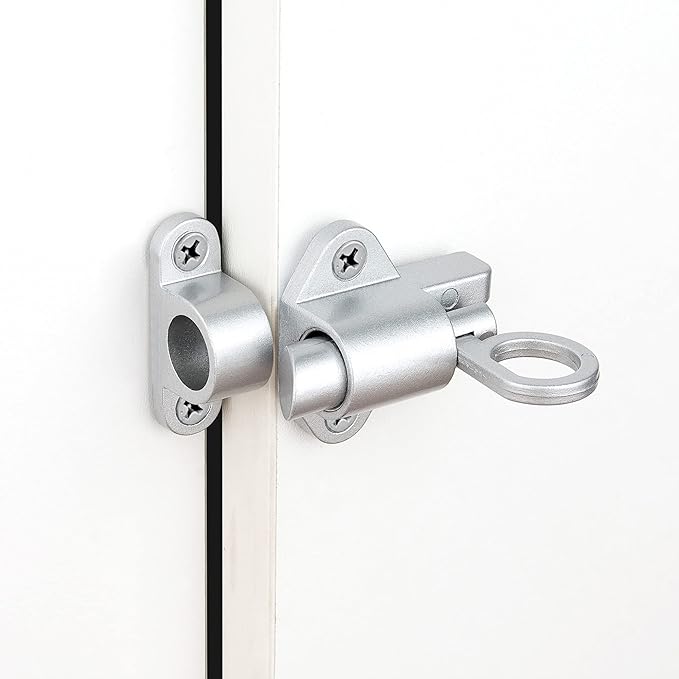 6 Packs Self-Closing Latches，Silver Gray Spring Door Lock，Resilient Bolt Latch - Image 3