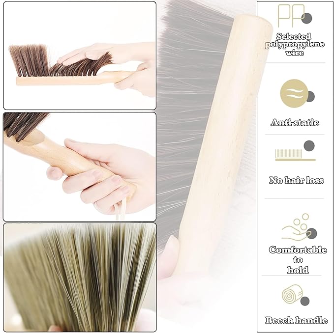 5pcsHand Broom Beech Wood Brush, Dust Brush, Duster - Image 6