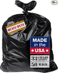 32-33 Gallon Heavy Duty Trash Bags – 50 Count Large Black Garbage Bags by Unknown