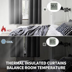BGment Pocket Bedroom Curtains 63 Inch Long Dark Grey, Room Darkening Thermal - Image 3