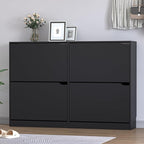 Shoe Cabinet with 4 Flip Drawers, Narrow Hidden Shoe Storage Cabinet, Slim - Image 3