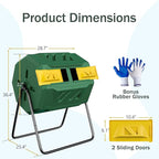 43 Gallon Outdoor Dual Chamber Tumbling Composter - Image 7