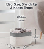 CHAT BLANC Cotton Rope Baskets for Organizing | Storage Baskets for Shelves | - Image 3