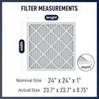 24x24x1 MERV 8 Air Filters 6-Pack, Actual Size 23.7" x 23.7" x 0.75" – - Image 2