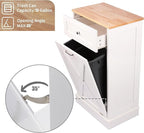Betterhood Tilt Out Trash Cabinet 10 Gallon Wooden Free Standing Laundry Sorter - Image 6