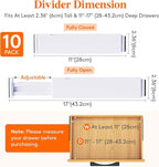 Lifewit 10 Pack Kitchen Drawer Dividers 2.36" High, Plastic Expandable - Image 3