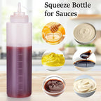 Condiment Squeeze Bottles Ketchup Dispenser, 4 Pack 32oz Squeeze Bottles - Image 5
