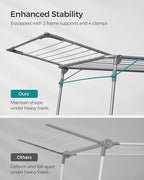 SONGMICS Clothes Drying Rack Foldable, Gullwing Laundry Drying Rack, - Image 4