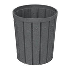 42 Gallon Slated Circle 100% Recycled Plastic Heavy Duty Outdoor Trash Can - Image 5