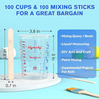 100 Pack Plastic Mixing Cups, 20 oz, Disposable Measuring Cups - Image 4