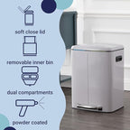 happimess HPM1005I Marco Rectangular 10.6-Gallon Double Bucket Trash Can - Image 3
