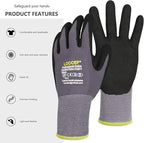 LOCCEF Work Gloves MicroFoam Nitrile Coated-6 Pairs, Seamless Knit Nylon Gloves - Image 7