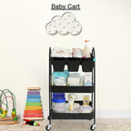 danpinera 3-Tier Rolling Cart, Metal Rolling Storage Cart - Image 6