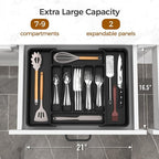 Extra Large Expandable Silverware Organizer, BPA-Free Food-Safe Cutlery - Image 2