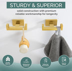 Angle Simple Double Towel Hook Brushed Gold 2 PCS, SUS304 Stainless Steel - Image 5