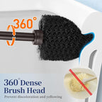 HAMITOR Toilet Bowl Brush Holder Set: 2 Pack Modern Deep Cleaning Bathroom - Image 3