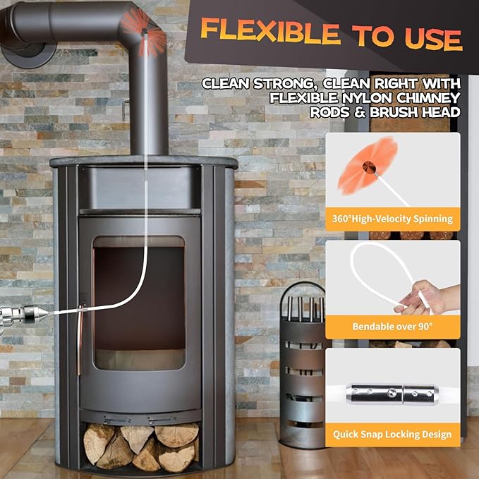 26 Feet Chimney Sweep Kit, Chimney Cleaning Kit - Image 4