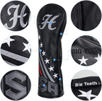Big Teeth Golf Cover USA Stripe and Star Headcover Covers, Driver Fairway Wood - Image 3
