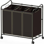 Simple Houseware Heavy Duty 3-Bag Laundry Sorter Rolling Cart by SimpleHouseware