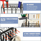 Garden Tool Organizer for Garage, Garden Tool Rack, Yard Tool Holder for Garage - Image 4