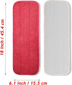 Microfiber Mop Pads, 18x 6 Inch Reusable and Washable Spray Mop Pads, Wet and - Image 2