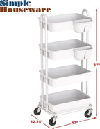 Simple Houseware 4-Tier Multifunctional Rolling Utility Cart - Image 6
