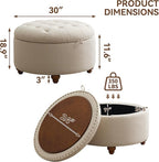 30Inch Round Storage Ottoman - Image 2