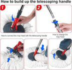 360° Spin Mop and Bucket Set Quick-Dry Technology, Mop and Bucket - Image 4