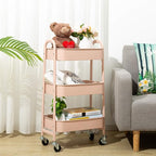 AGTEK Makeup Cart, Movable Rolling Organizer Cart, 3 Tier Metal Utility Cart - Image 6
