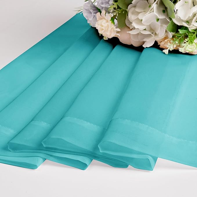 Chyhomenyc Sheer Turquoise Curtains 90 inches Long 2 Panels, Light Filtering - Image 5