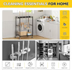BORISI Broom And Mop Holder, Movable Broom Closet Storage Cabinet, Cleaning Cart - Image 7