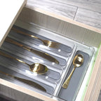 5 Compartments Silverware Tray for Drawer, Plastic Utensil Cutlery Drawer - Image 7
