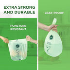 ANECO 100% Compostable Waste Bags 2.6 Gallon Extra Strong Kitchen Small Compost - Image 4